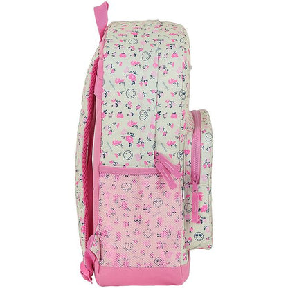 Zaino Scuola Smiley World Garden Bianco Rosa