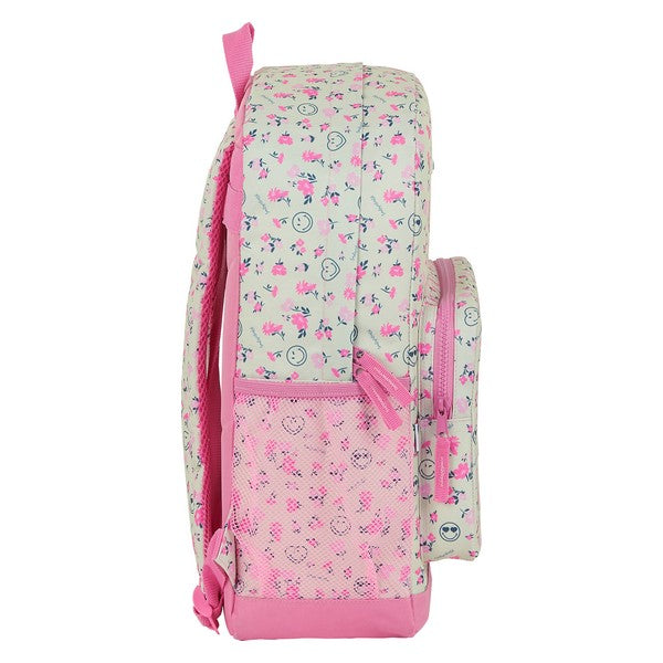 Zaino Scuola Smiley World Garden Bianco Rosa