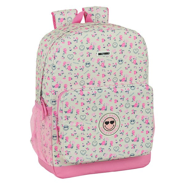 Zaino Scuola Smiley World Garden Bianco Rosa
