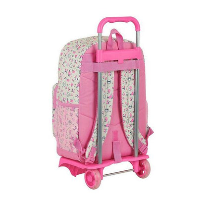 School Rucksack with Wheels 905 Smiley World Garden White Pink