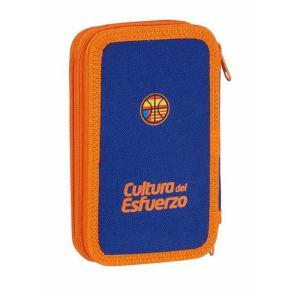 Double Pencil Case Valencia Basket Blue Orange (28 pcs)