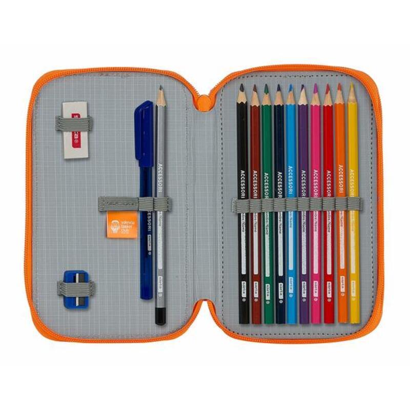 Double Pencil Case Valencia Basket Blue Orange (28 pcs)