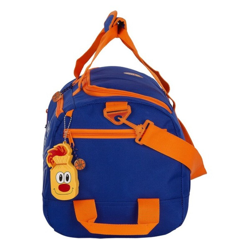 Borsa sportiva Valencia Basket Blu Arancione (50 x 25 x 25 cm)