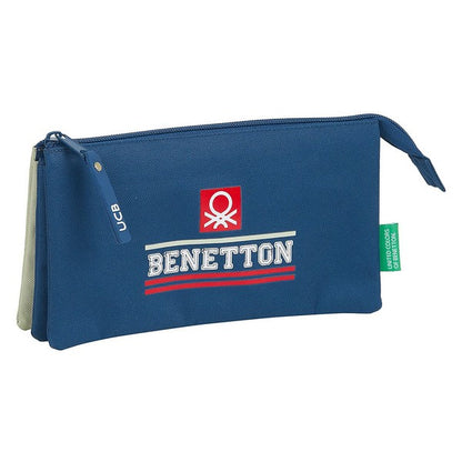 Holdall Benetton Varsity Grey Navy Blue