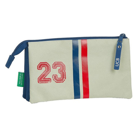 Holdall Benetton Varsity Grey Navy Blue