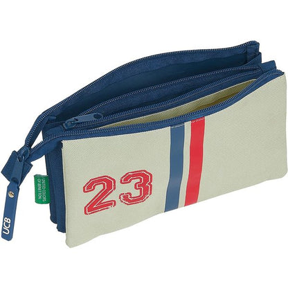 Holdall Benetton Varsity Grey Navy Blue