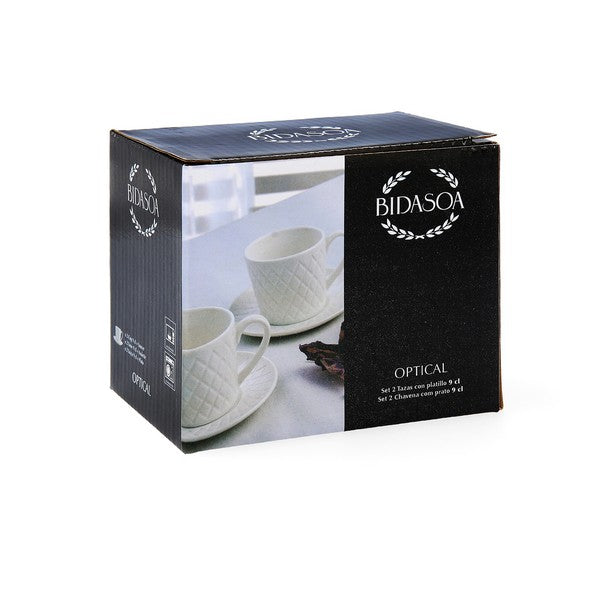 Set Tazze con Piattini Bidasoa Optical (4 pz) 9 cl