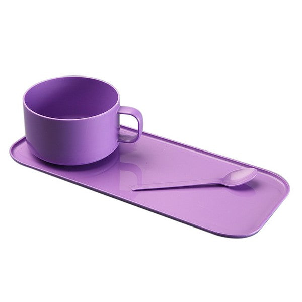 Tazza con Cucchiaino in Plastica (3 Pezzi)