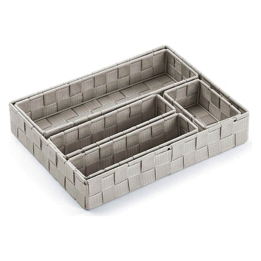 Set di scatole portaoggetti impilabili in tessuto (5 pezzi) (6 x 34 x 26 cm)