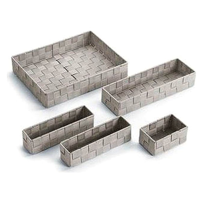 Set di scatole portaoggetti impilabili in tessuto (5 pezzi) (6 x 34 x 26 cm)