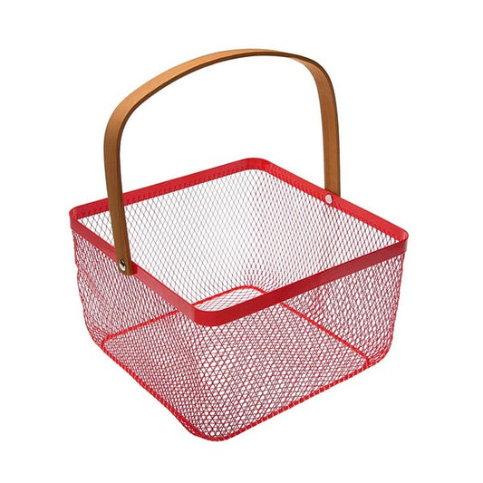 Basket Metal (24 x 15 x 24	 cm) Red