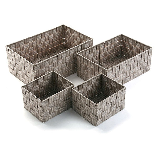 Set di scatole portaoggetti impilabili in tessuto (4 pezzi) (25 x 15 x 38 cm)