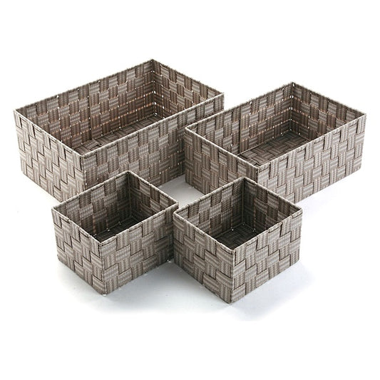 Set di scatole portaoggetti impilabili in tessuto (4 pezzi) (25 x 15 x 38 cm)