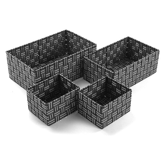 Set di scatole portaoggetti impilabili in tessuto (4 pezzi) (25 x 15 x 38 cm)
