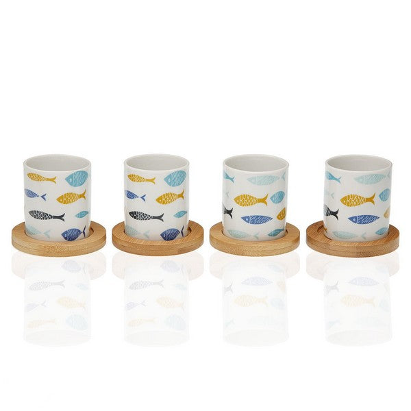 Set Tazze Caffè Pezzo Blue Bay Bamboo Porcellana (4 pz)