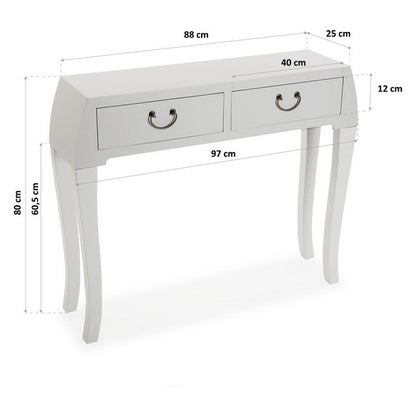 Tavolo da ingresso con 2 cassetti Legno MDF/Abete (25 x 80 x 97 cm)