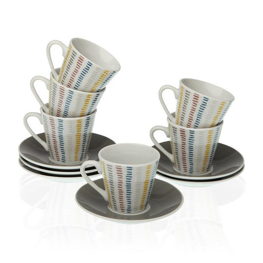 Set tazze da caffè in porcellana di velluto a coste (12 pezzi)