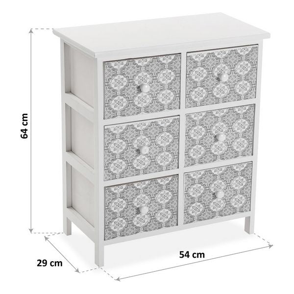 Cassettiera Blu MDF Legno 6 cassetti (29 x 64 x 54 cm)