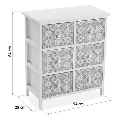 Cassettiera Blu MDF Legno 6 cassetti (29 x 64 x 54 cm)