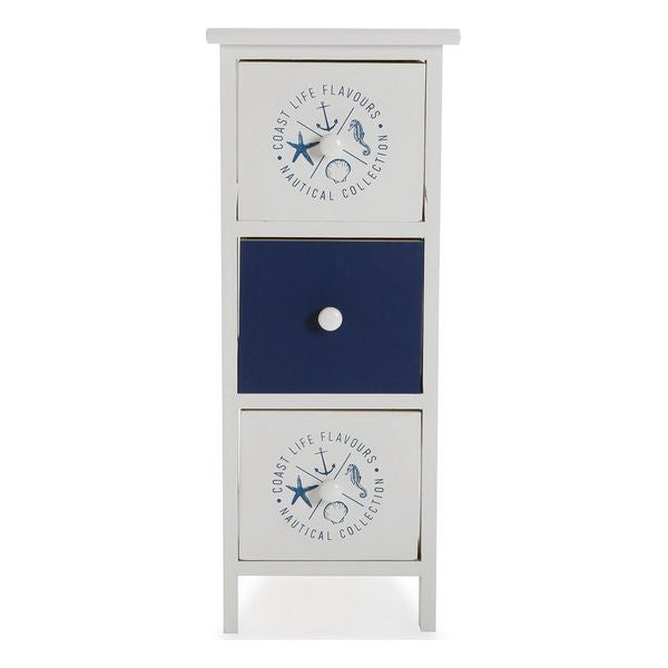 Cassettiera MDF Legno Nautica 3 cassetti (29 x 62 x 25 cm)
