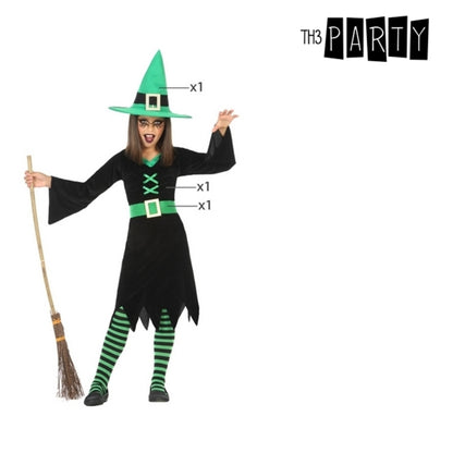 Costume per Bambini Strega Verde (3 pz)