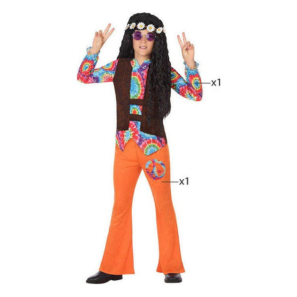 Costume per Bambini Hippie Arancione (2 Pezzi)