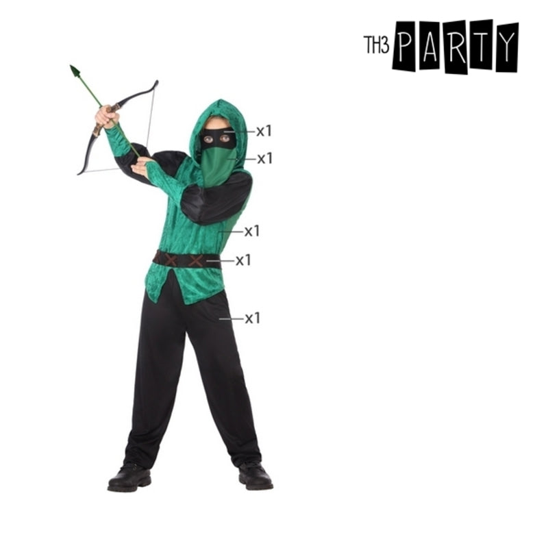Costume per Bambini Arciere Maschio Verde (5 Pz)