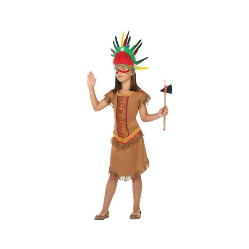 Costume per Bambini Donna Indiana Marrone (1 Pz)