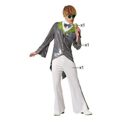 Costume per Adulti Rock star Argento