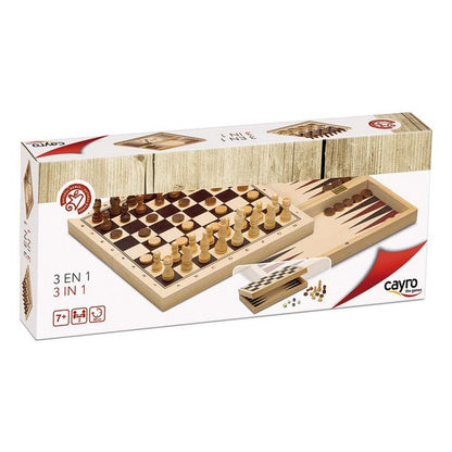 Set Cayro 3-in-1 Scacchi Backgamon Ladies