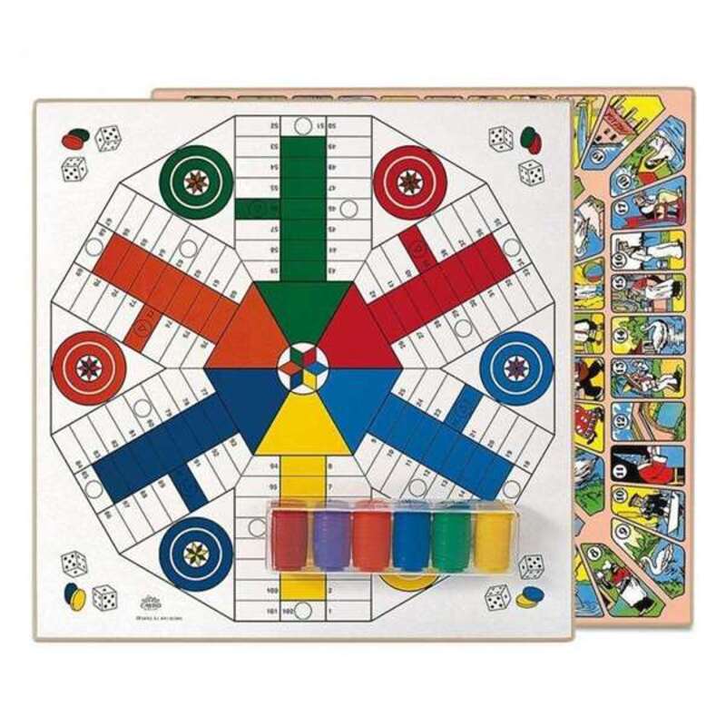 Parchís e Oca Board Cayro Wood (40 x 40 cm) 6 Giocatori