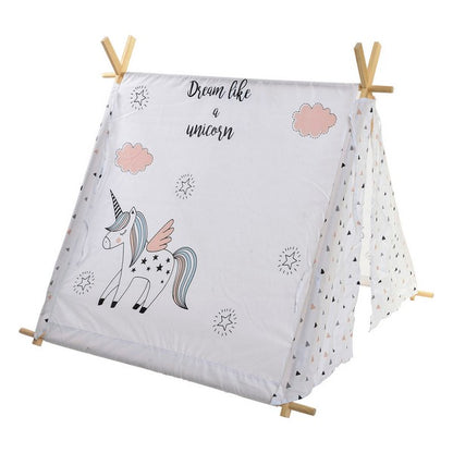 Tenda DKD Home Decor Cotone Legno Unicorno (110 x 110 x 106 cm)