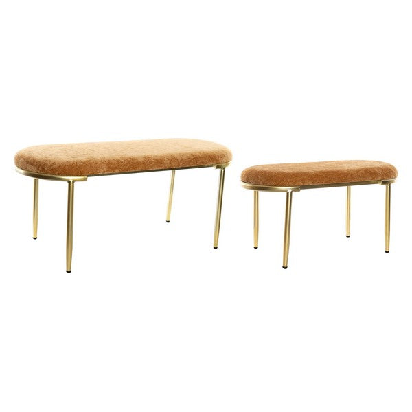 Panca DKD Home Decor Mandy Poliestere Metallo (2 pz)