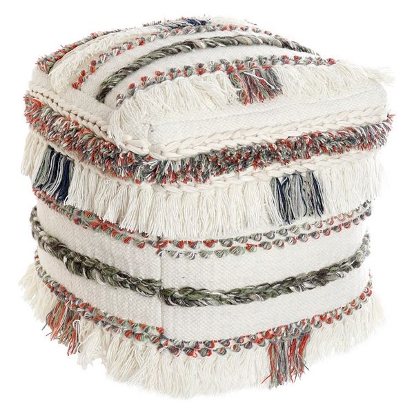 Pouf DKD Home Decor Cotone Lana (45 x 45 x 45 cm)