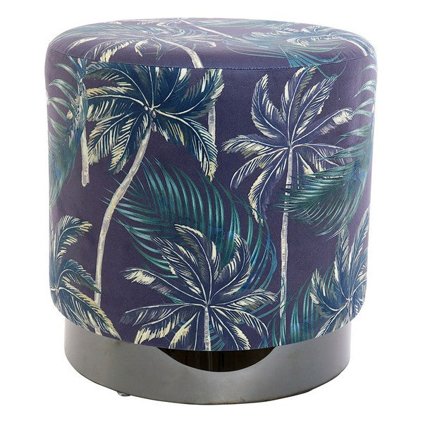 Poggiapiedi DKD Home Decor Palmera Poliestere Legno Metallo Tropicale (35 x 35 x 35 cm)
