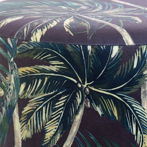 Poggiapiedi DKD Home Decor Palmera Poliestere Legno Metallo Tropicale (35 x 35 x 35 cm)