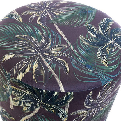 Poggiapiedi DKD Home Decor Palmera Poliestere Legno Metallo Tropicale (35 x 35 x 35 cm)