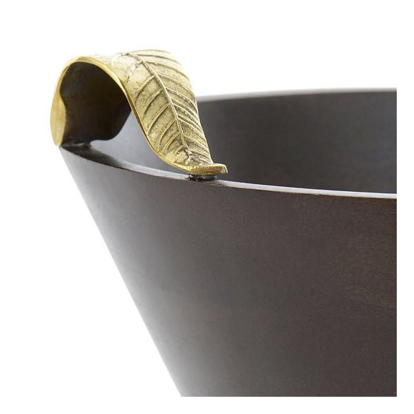 Centrotavola DKD Home Decor Ottone Legno di mango Marrone scuro (25 x 25 x 11 cm) (25 x 25 x 11 cm)