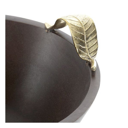 Centrotavola DKD Home Decor Ottone Legno di mango Marrone scuro (25 x 25 x 11 cm) (25 x 25 x 11 cm)