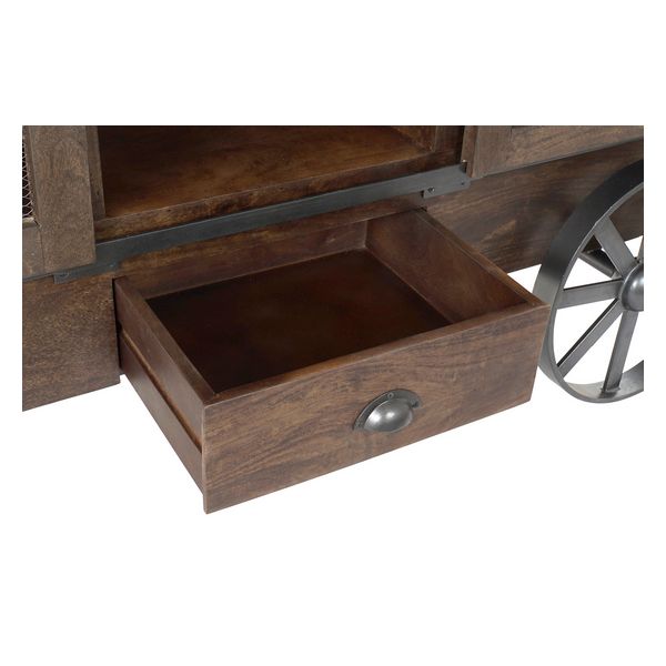 Portabottiglie DKD Home Decor Bottiglie India Con ruote Legno di mango (172 x 50 x 90 cm)