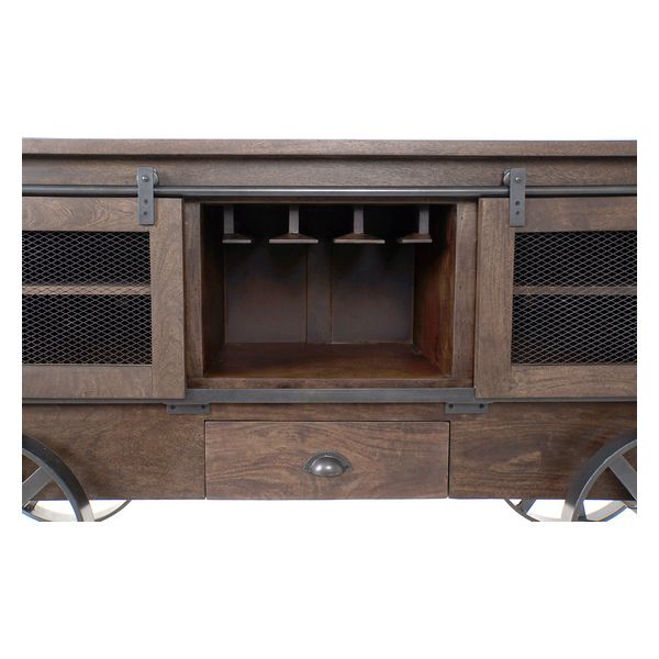 Portabottiglie DKD Home Decor Bottiglie India Con ruote Legno di mango (172 x 50 x 90 cm)