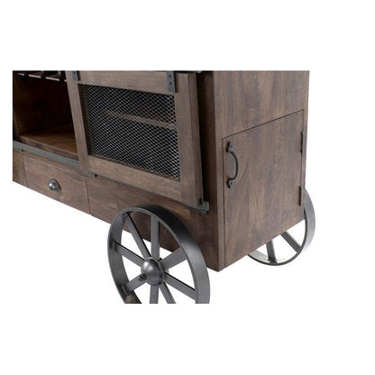 Portabottiglie DKD Home Decor Bottiglie India Con ruote Legno di mango (172 x 50 x 90 cm)