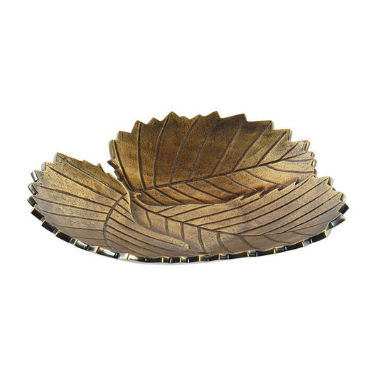 Centrotavola DKD Home Decor Foglio in Alluminio Dorato Glam (30 x 32 x 6 cm) (30 x 32 x 6 cm)