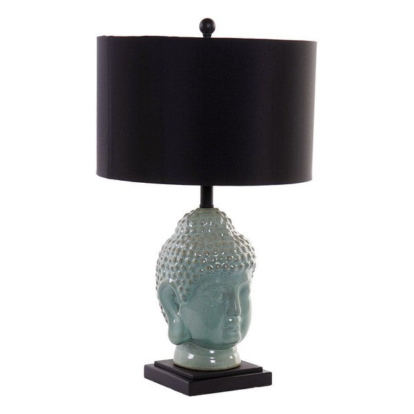 Lampada da scrivania DKD Decorazioni per la casa Poliestere Lino Metallo Ceramica Buddha orientale (40 x 40 x 74 cm)