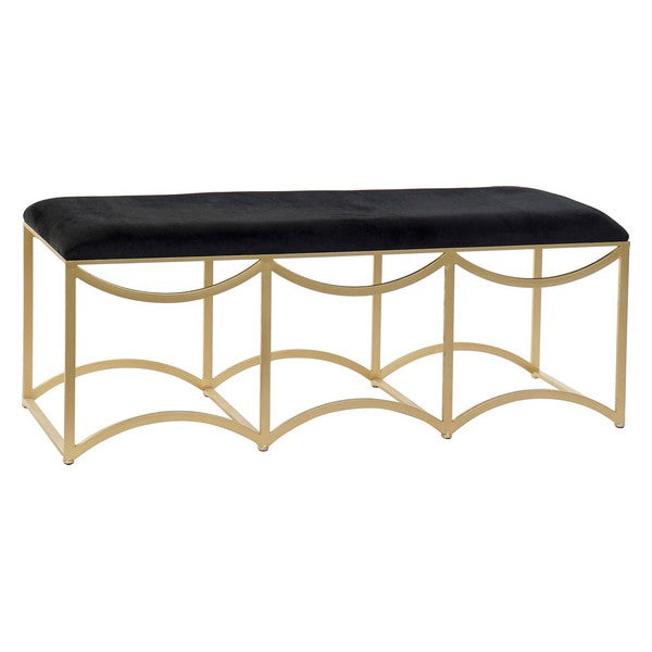 Panca DKD Home Decor Poliestere Velluto Metallo (120 x 40 x 47 cm)
