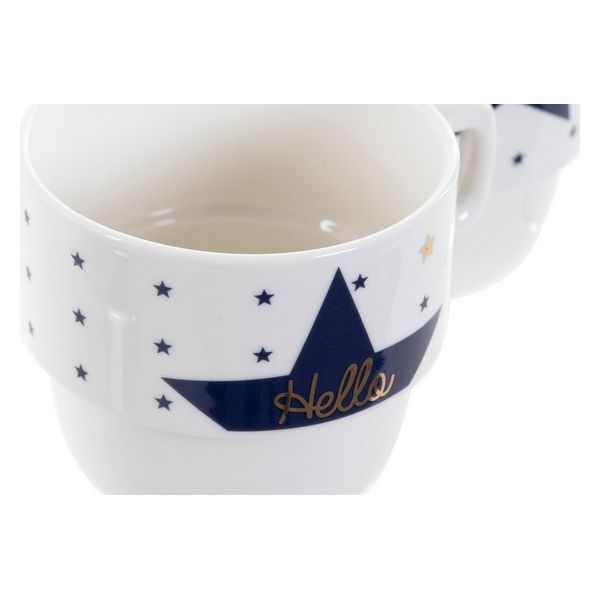 Set tazze da caffè DKD Home Decor Star (200 ml) (4 pezzi)