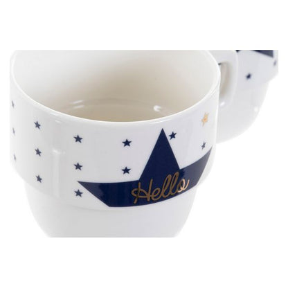 Set tazze da caffè DKD Home Decor Star (200 ml) (4 pezzi)