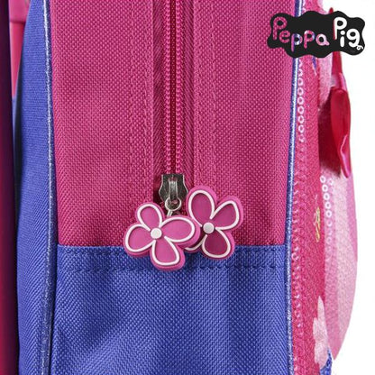 Zaino per la scuola 3D con ruote Peppa Pig Rosa