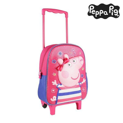 Zaino per la scuola 3D con ruote Peppa Pig Rosa