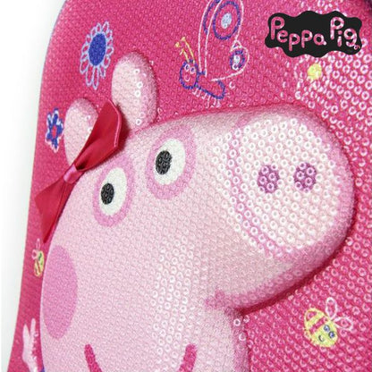 Zaino per la scuola 3D con ruote Peppa Pig Rosa